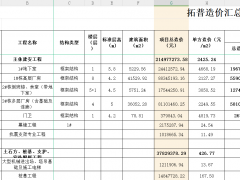 精密连接器及组件研发制造基地项目造价汇总指标表-6.22拓普